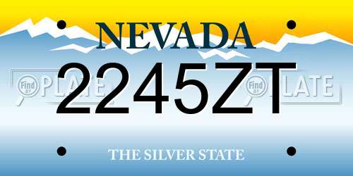 2245ZT Nevada License Plate