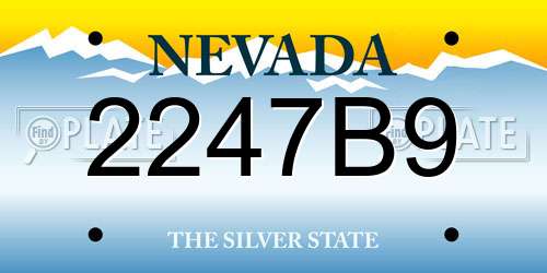2247B9 Nevada License Plate