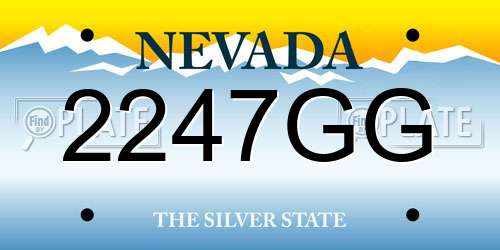 2247GG Nevada License Plate