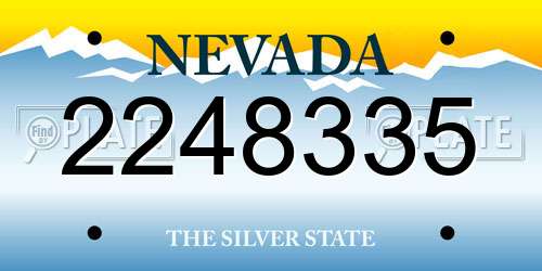 2248335 Nevada License Plate