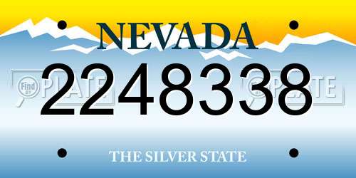 2248338 Nevada License Plate