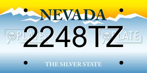 2248TZ Nevada License Plate