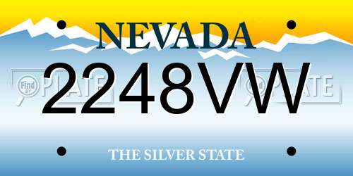 2248VW Nevada License Plate