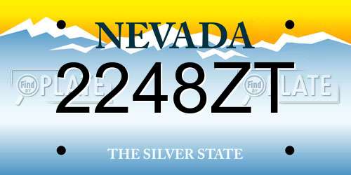 2248ZT Nevada License Plate