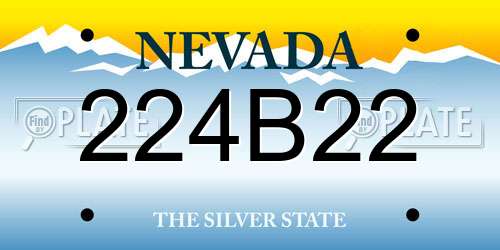 224B22 Nevada License Plate