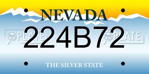 224B72 Nevada License Plate