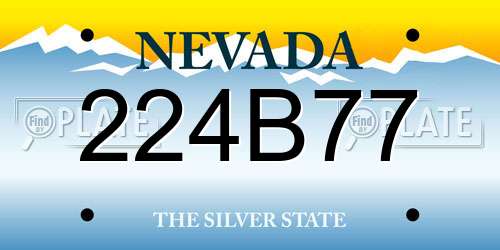 224B77 Nevada License Plate