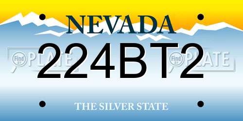 224BT2 Nevada License Plate