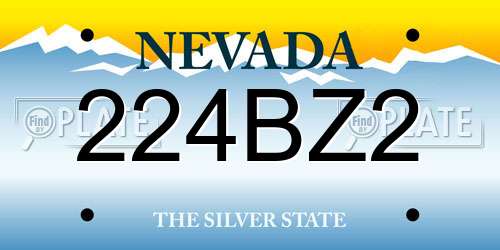 224BZ2 Nevada License Plate