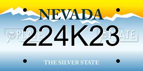 224K23 Nevada License Plate