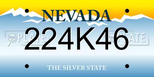 224K46 Nevada License Plate