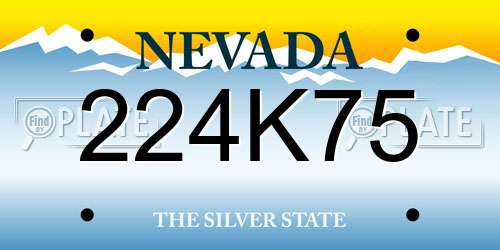 224K75 Nevada License Plate