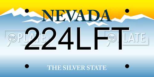224LFT Nevada License Plate