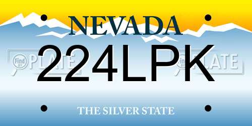 224LPK Nevada License Plate