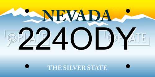 224ODY Nevada License Plate