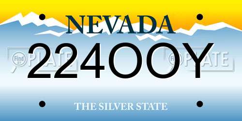 224OOY Nevada License Plate