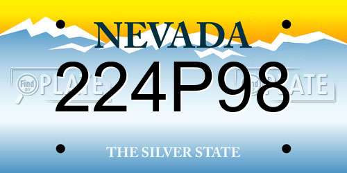 224P98 Nevada License Plate