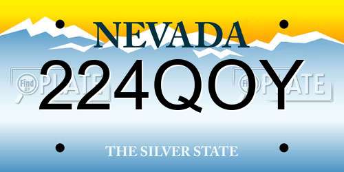 224QOY Nevada License Plate