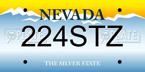 224STZ Nevada License Plate