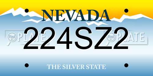 224SZ2 Nevada License Plate