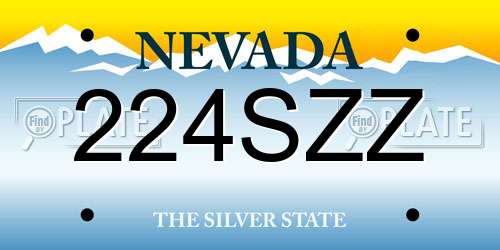224SZZ Nevada License Plate