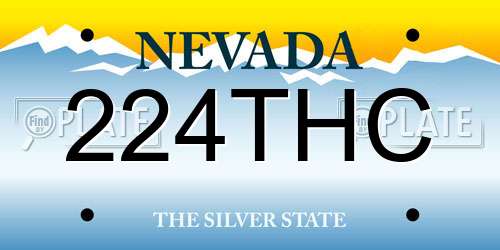 224THC Nevada License Plate