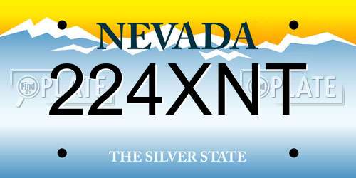 224XNT Nevada License Plate