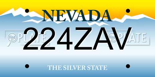 224ZAV Nevada License Plate