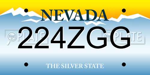 224ZGG Nevada License Plate