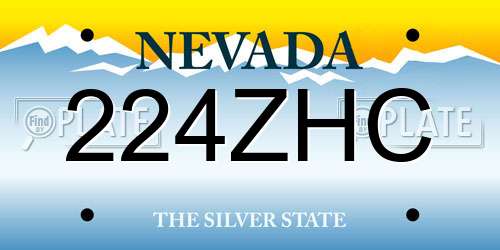 224ZHC Nevada License Plate