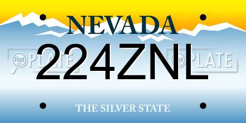 224ZNL Nevada License Plate