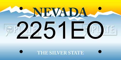 2251EO Nevada License Plate