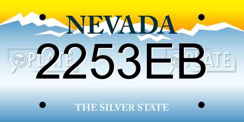 2253EB Nevada License Plate