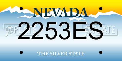 2253ES Nevada License Plate