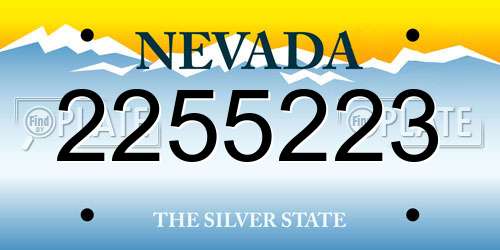 2255223 Nevada License Plate