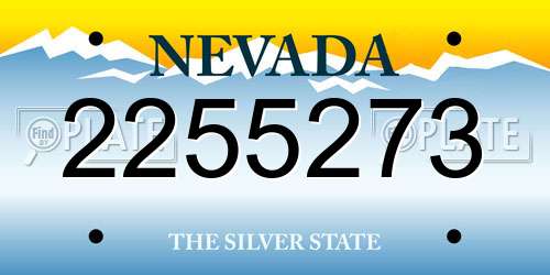 2255273 Nevada License Plate