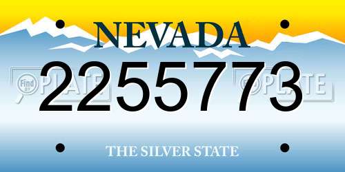 2255773 Nevada License Plate