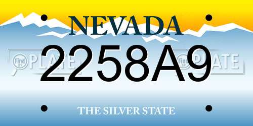 2258A9 Nevada License Plate