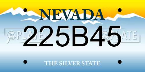 225B45 Nevada License Plate