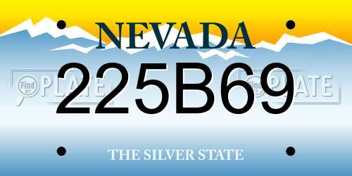 225B69 Nevada License Plate