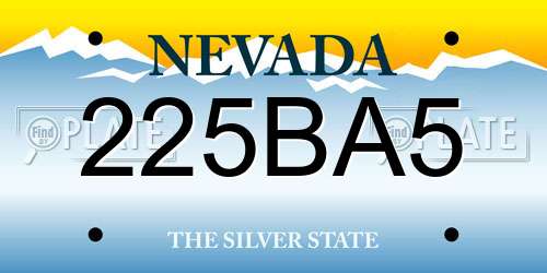 225BA5 Nevada License Plate