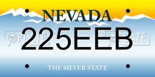 225EEB Nevada License Plate