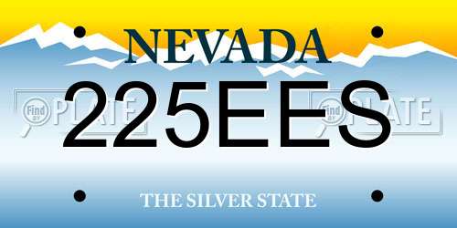 225EES Nevada License Plate