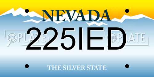 225IED Nevada License Plate