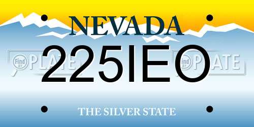 225IEO Nevada License Plate