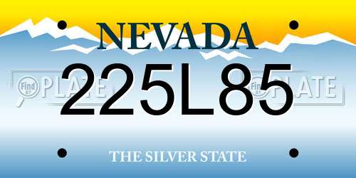 225L85 Nevada License Plate