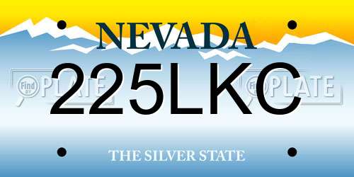 225LKC Nevada License Plate