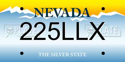 225LLX Nevada License Plate