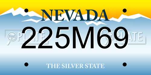 225M69 Nevada License Plate