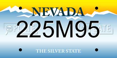 225M95 Nevada License Plate